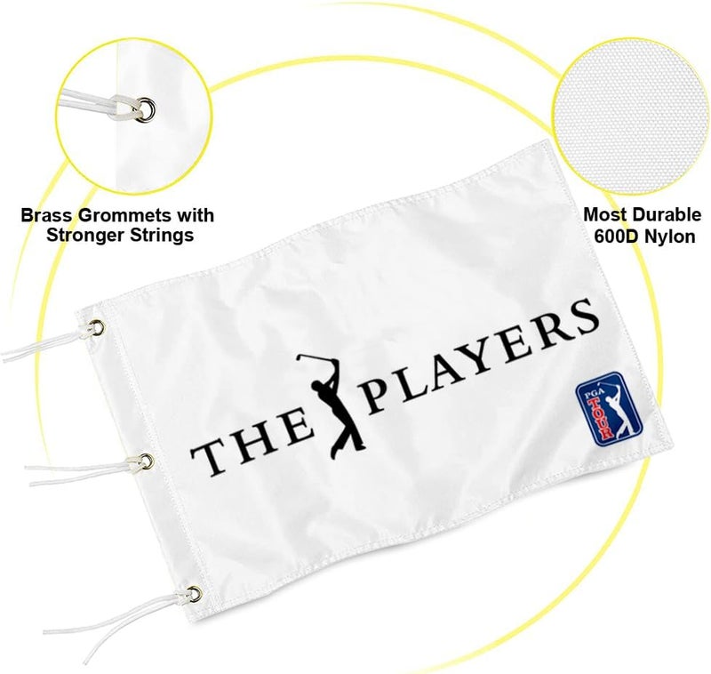 2BUT Golf Players Golf Pin PGA Flag Practic Putting Green Golf Flag For Backyard Garden Double-Sewn 600D Nylon Miniature Pin Flag (white 20"x13" Grommet) - Image 3